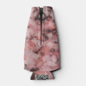 Black Gray Pink White Modern Geometric Abstract Flaschenkühler (Rückseite)