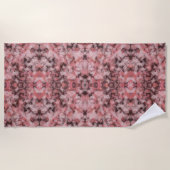 Black Gray Pink White Modern Geometric Abstract Strandtuch (Vorderseite)