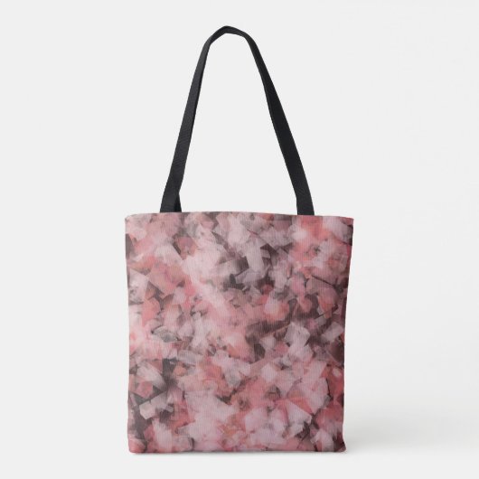Black Gray Pink White Modern Geometric Abstract Tasche (Rückseite)