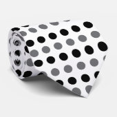 Black Gray Polka Dot Krawatte (Gerollt)
