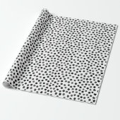Black Gray Polka Dots Muster Geschenkpapier (Ungerollt)