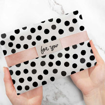 Black Gray Polka Dots Muster Geschenkpapier