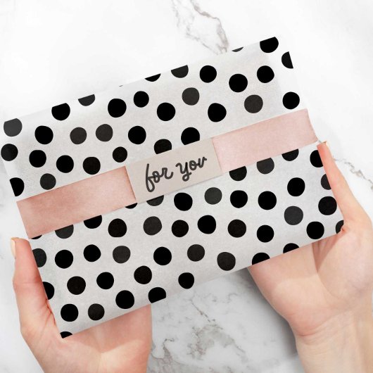 Black Gray Polka Dots Muster Geschenkpapier
