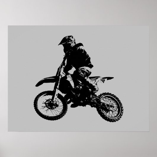 Black Gray Pop Motocross Motorrad Poster (Vorne)