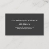 Black Gray Red Einzigartige Schlichte Visitenkarte (Rückseite)