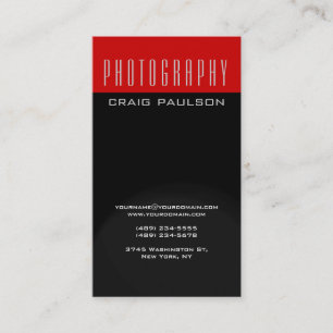 Black Gray Red Fotografy Artist Business Card Visitenkarte