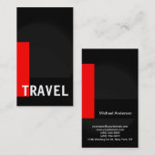 Black Gray Red Travel Agent Business Card Visitenkarte (Vorne/Hinten)