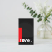 Black Gray Red Travel Agent Business Card Visitenkarte (Stehend Vorderseite)