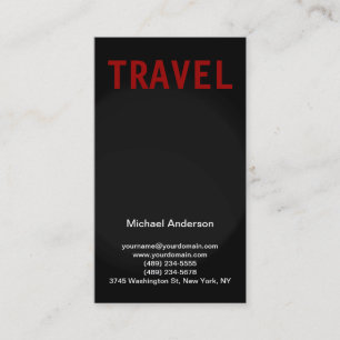 Black Gray Red Travel Agent Business Card Visitenkarte