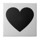 Black Gray Retro Herz Y2K Muster Fliese (Vorderseite)