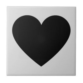 Black Gray Retro Herz Y2K Muster Fliese