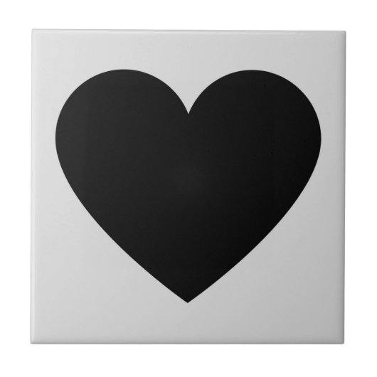 Black Gray Retro Herz Y2K Muster Fliese (Vorderseite)