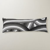 Black/Gray Retro Rainbow Stripes Pattern Seitenschläferkissen (Rückseite)