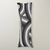 Black/Gray Retro Rainbow Stripes Pattern Seitenschläferkissen (Vorderseite Vertikal)