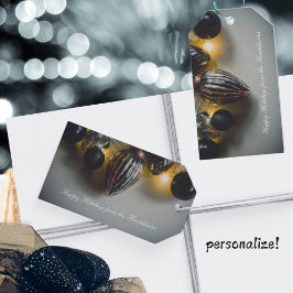 Black Gray Retro Weihnachtsschmuck Geschenkanhänger