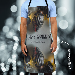 Black Gray Retro Weihnachtsschmuck Schürze