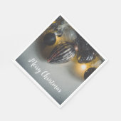 Black Gray Retro Weihnachtsschmuck Serviette (Ecke)