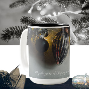 Black Gray Retro Weihnachtsschmuck Zweifarbige Tasse