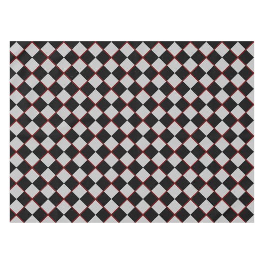 Black Gray Schach Tablecloth Tischdecke (Vorderseite (Horizontal))