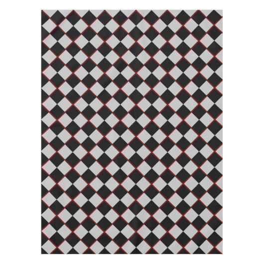 Black Gray Schach Tablecloth Tischdecke (Vorderseite)