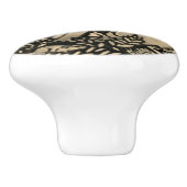 Black Gray Sepia Rabbit Bird Snail Draw Pull Keramikknauf (Seitenansicht)