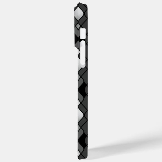 BLACK GRAY SILVER DIAMOND PATTER Case-Mate iPhone HÜLLE (Rückseite / Links)