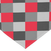 Black Gray Silver Red Kariert Kurzer Tischläufer (Ecke)