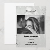 Black Gray Simple Wedding Einladung (Vorne/Hinten)