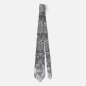 Black Gray Star Pattern Neck Tie Krawatte (Vorderseite)