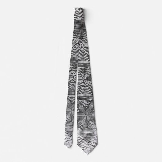 Black Gray Star Pattern Neck Tie Krawatte (Rückseite)