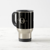 Black & Gray Streifen Reisecoffee Mug-Oregon Reisebecher (Vorderseite Links)