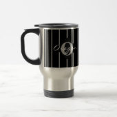 Black & Gray Streifen Reisecoffee Mug-Oregon Reisebecher (Links)