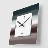 Black Gray Taupe Stripes Quadratische Wanduhr (Winkel)