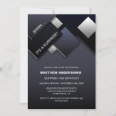 Black Gray Überraschung 18. Geburtstagsparty Einladung (Vorderseite)