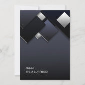 Black Gray Überraschung 60. Geburtstagsparty Einladung (Rückseite)