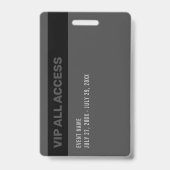 Black Gray VIP All Access Event Pass Ausweis (Rückseite)