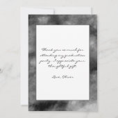 Black Gray Watercolor Abschluss Foto Dankeskarte (Rückseite)