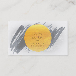 Black Gray Watercolor Spritzer Abstrakt Moderne Visitenkarte