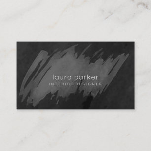 Black Gray Watercolor Spritzer Abstrakt Moderne Visitenkarte