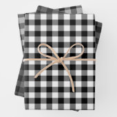 Black Gray White Buffalo Karierter Urlaub Geschenkpapier Set (Beispiel)