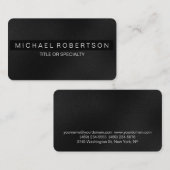 Black Gray White Charming Business Card Visitenkarte (Vorne/Hinten)