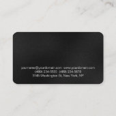 Black Gray White Charming Business Card Visitenkarte (Rückseite)
