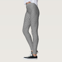 Black Gray White Diamond Checkered Leggings