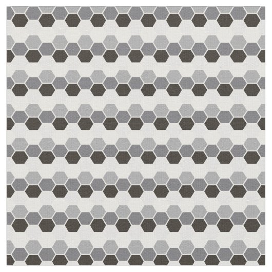 Black Gray White Geometric Hex Hexagram Stoff (Nahaufnahme)
