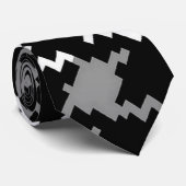 Black Gray & White Kariert Christmas Necktie Krawatte (Gerollt)