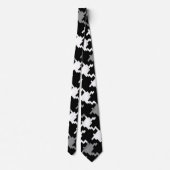 Black Gray & White Kariert Christmas Necktie Krawatte (Rückseite)