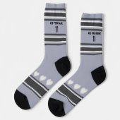 Black, gray, white- Name Number heart Socks Socken (Linkes Detail)