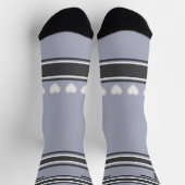 Black, gray, white- Name Number heart Socks Socken (Oben)