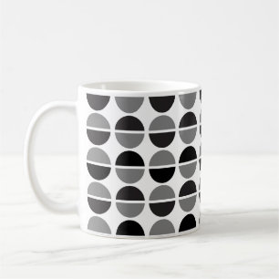 Black Gray White Polka Dos Tasse für Kaffee und T