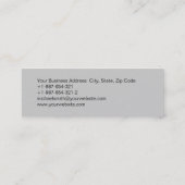 Black Gray White Skinny Fotograf Business Card Mini Visitenkarte (Rückseite)